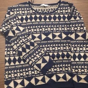 Blue and gold sweater